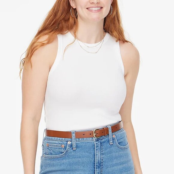 J. Crew Women's Ribbed high-neck tank top Large White - Picture 2 of 7